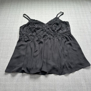 Torrid Babydoll‎ Shirt Womens 1 / 1x Black Georgette Lace Trim Cami Whimsigoth